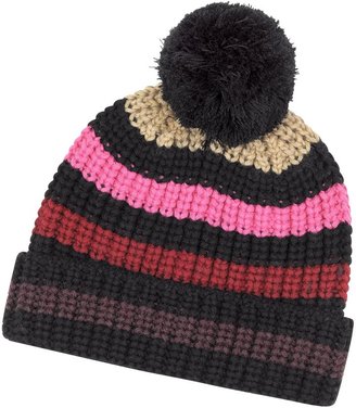 Sonia Rykiel Multico Cardinal Large Stripes Wool Pompom Hat