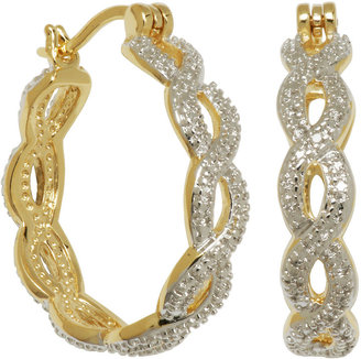 JCPenney Bridge Jewelry Classic Treasures Diamond-Accent Twist Hoop Earrings