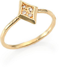 Jacquie Aiche Diamond & 14K Gold Mini Kite Ring