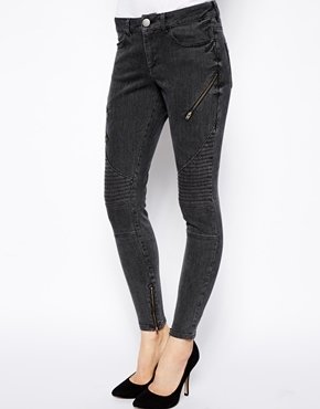 ASOS Low Rise ITJeans in Charcoal Stripe - Grey