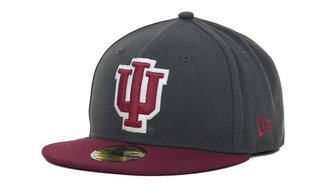 New Era Indiana Hoosiers Ncaa 2 Tone Graphite and Team Color 59FIFTY Cap
