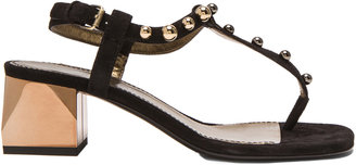 Lanvin Velvet Goatskin Chunky Sandals
