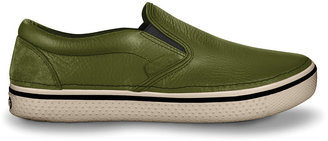 Crocs Army Green & Stucco Hover Leather Slip-On Sneaker