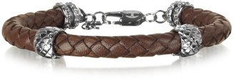 Just Cavalli Rude Stainless Steel and Leather Men's Bracelet