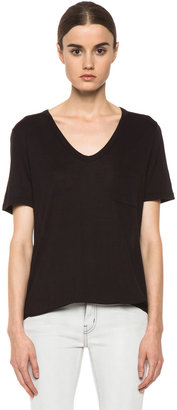 Alexander Wang T by Classic Viscose Tee with Pocket in Ink
