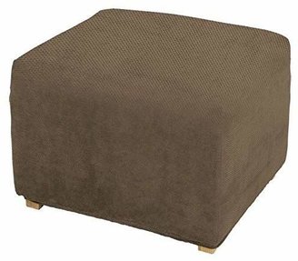 Sure Fit Stretch Pique 1-Piece - Ottoman Slipcover - Taupe (SF29809)