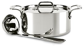 All-Clad Stainless Steel 3 Quart Soup Pot with Ladle