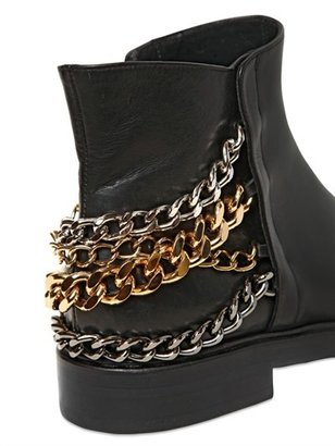 Casadei 20mm Chained Calf Leather  Ankle Boots