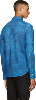 Balmain Pierre Blue Faded Denim Shirt