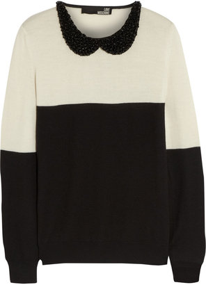 Love Moschino Embellished wool-blend sweater