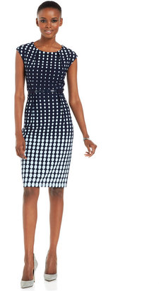 Connected Ombre Dot-Print Belted Sheath