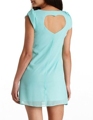 Charlotte Russe Tulip Sleeve Heart Cut-Out Shift Dress