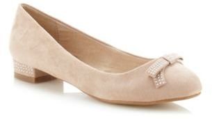 Faith Pale pink studded bow pumps