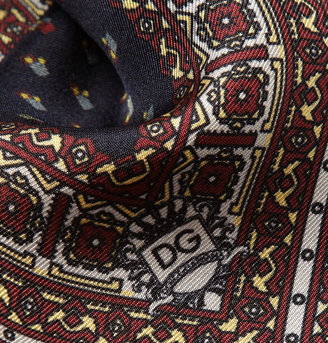Dolce & Gabbana Printed Silk Pocket Square