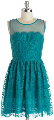 Ark & Co Fashionably Undulate Dress in Teal