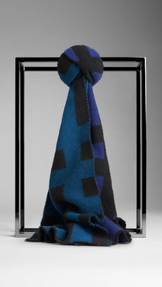Burberry Colour Block Check Blanket Scarf