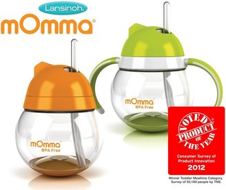 Lansinoh mOmma Dual Handle Straw Cup - Orange - 8.4 oz