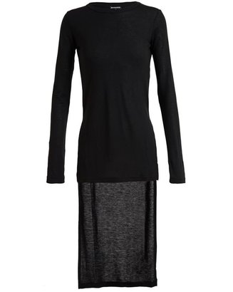 Ann Demeulemeester Stretch Wool Top with Long Back