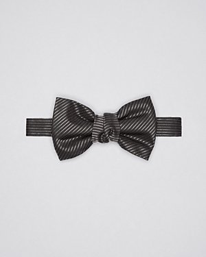 Saint Laurent Speckled Glitter Stripe Bow Tie