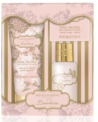 Baylis & Harding Pink Orchid with Cashmere & Vanilla Bath Crème & Lotion Gift Set