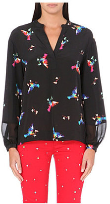 Juicy Couture Lovebird print silk blouse