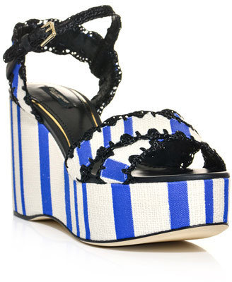 Dolce & Gabbana SHOES CRYSTAL 100MM CONTRAST C Blue White
