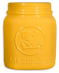 "Mason Jar" Utensil Crock, Yellow