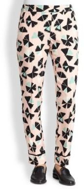 Marc by Marc Jacobs Pinwheel Floral-Printed Silk Pants