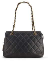 Chanel Quilted Leather Shoulder Bag - Black