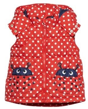 Bluezoo Girl's red spotted ladybird gilet