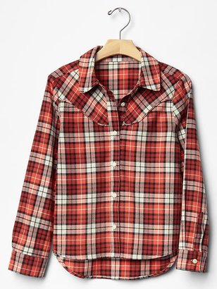 Gap Plaid western-style yoke shirt