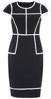 Dorothy Perkins Womens Navy and White Taped Dress- Navy