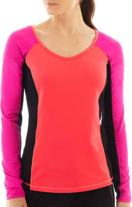 JCPenney Xersion™ Long-Sleeve Performance Colorblock Top