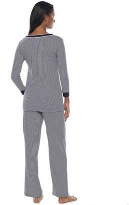 Chaps Pajamas: Grand Riviera Striped Knit Pajama Set - Women's