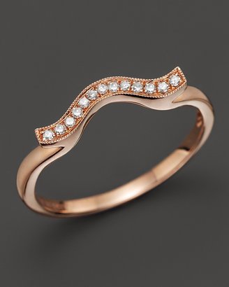 Sylvie Dana Rebecca Designs 14K Rose Gold and Diamond Rose Wave Ring