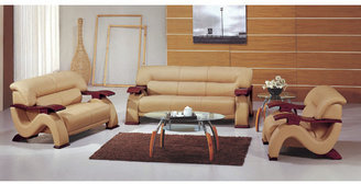Hokku Designs Chrysocolla 3 Piece Leather Sofa Set
