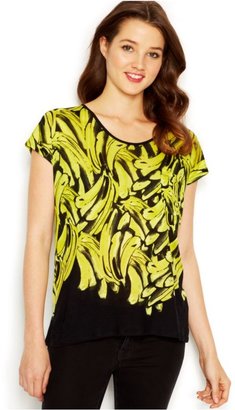 Kensie Knit Banana-Print T-Shirt