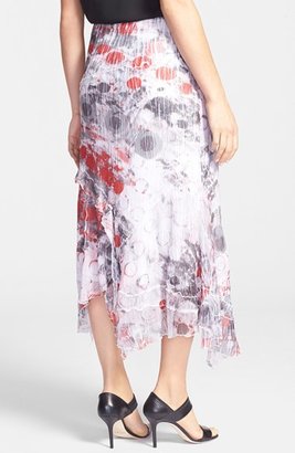 Komarov Print Chiffon Asymmetrical Long Skirt