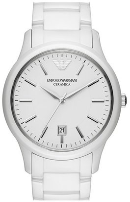 Emporio Armani Round Ceramic Bracelet Watch, 43mm