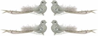 Kaleidoscope Set of 4 Clip-On Silver Birds