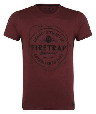 Blackseal Firetrap Flock Stamp T Shirt
