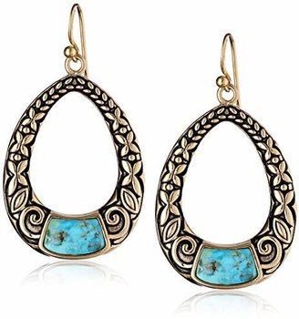 Barse Basics Turquoise Scroll-Front Earrings