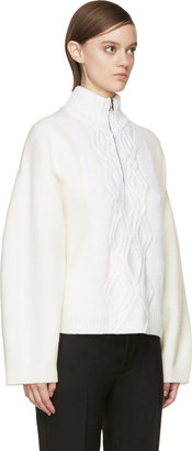 3.1 Phillip Lim Ivory Cable Knit Panel Sweater