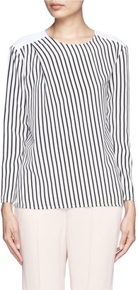 J Brand READY-TO-WEAR Shoulder insert stripe satin blouse
