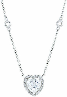 Kiki McDonough Grace 18k White Gold White Topaz Heart Pendant Necklace