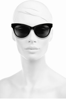 The Row Cat eye leather-trimmed acetate sunglasses
