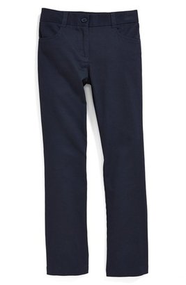 Nordstrom Straight Fit Stretch Cotton Pants (Little Girls & Big Girls) (Online Only)