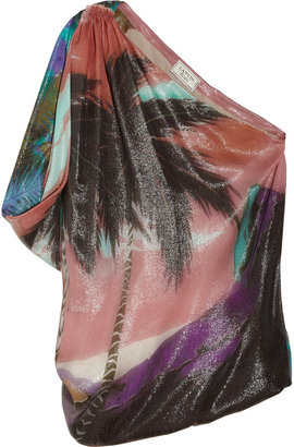 Lanvin Tropical-print silk-blend top