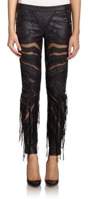Haute Hippie Embellished Faux Leather Pants