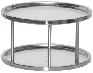 Lazy Susan Two Tier Turntable For Cabinet-Steel (Stainless) (6"H x 10 1/2"Diameter)